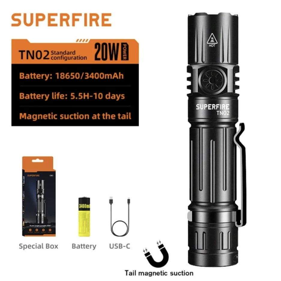 Lampe torche-Superfire TN02 - 1000 lumens