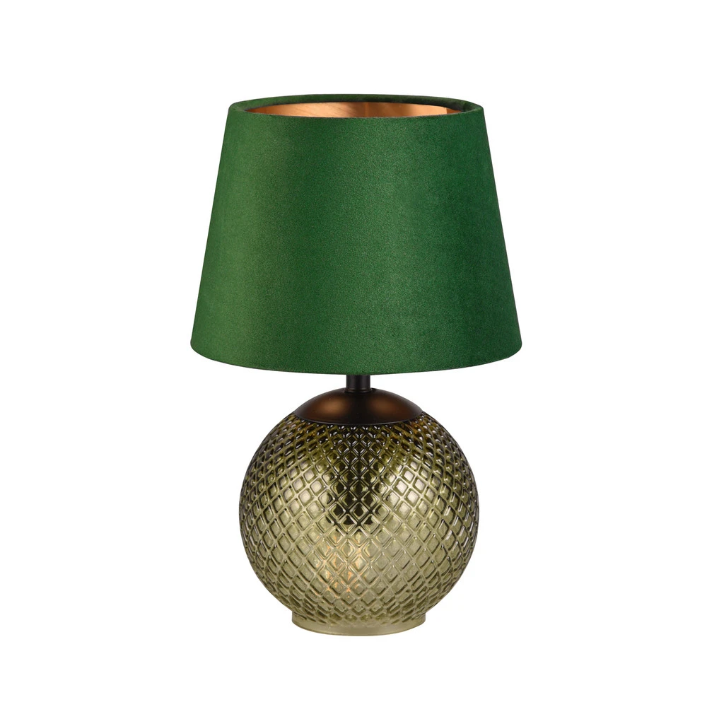 Étanche IPX8 Lampe à poser Jonna verre/velours, verte