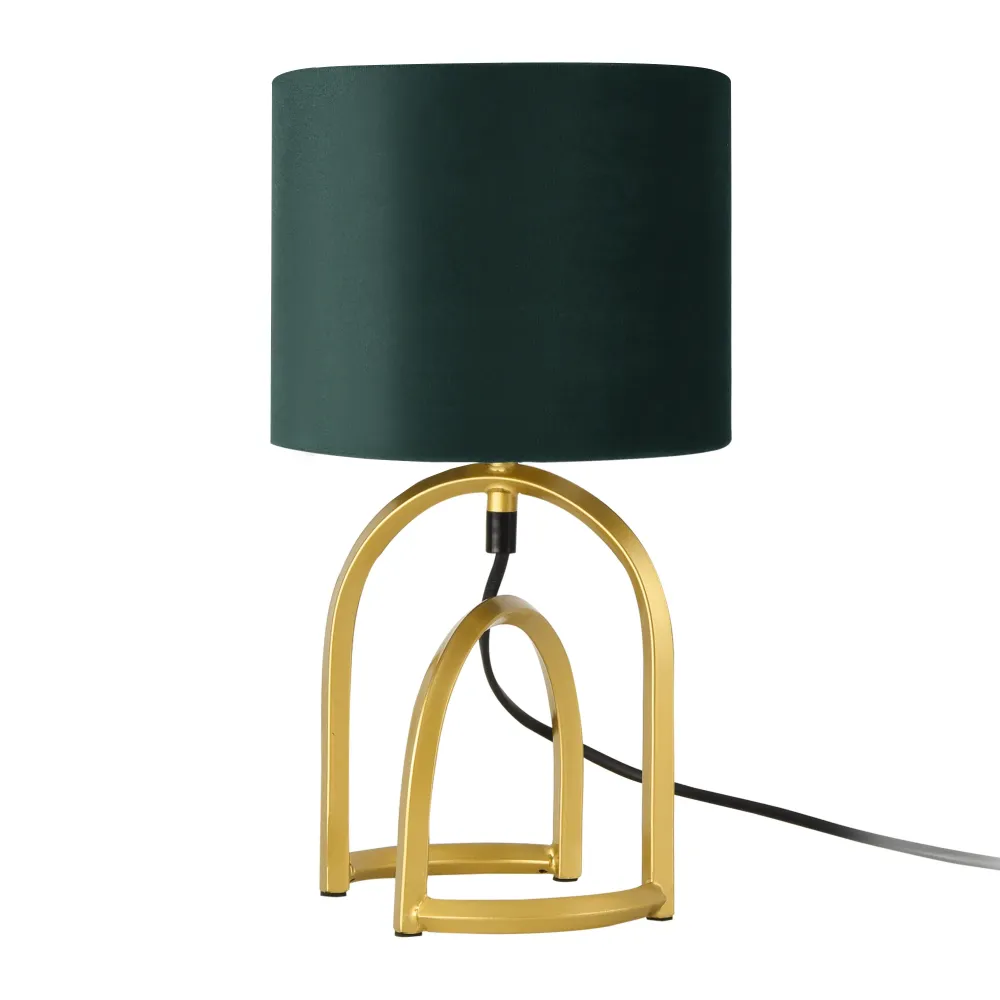 Applique étanche Lampe de table métal tissu synthétique 34 x 18 x 18 cm or vert foncé 03_0007404