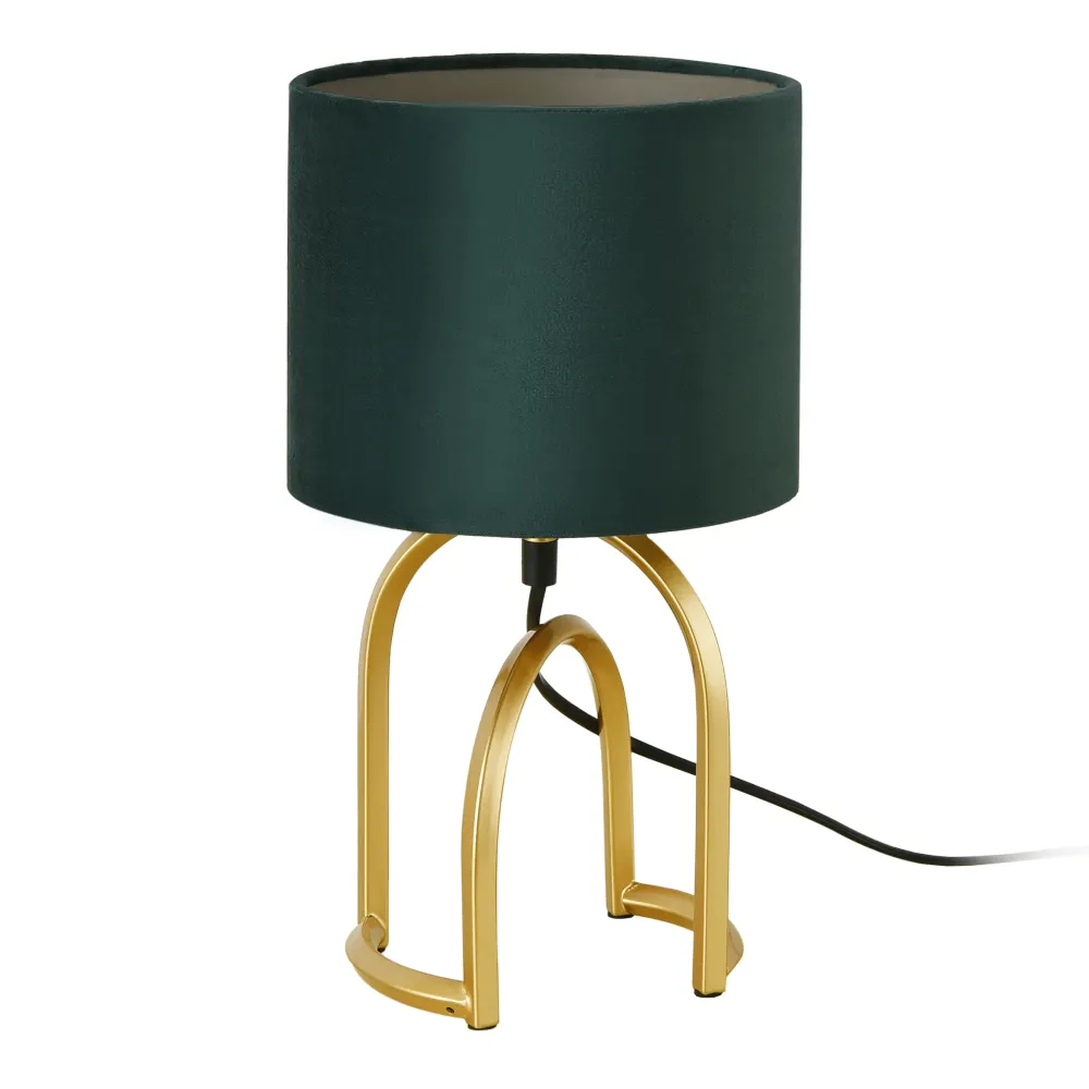 Applique étanche Lampe de table métal tissu synthétique 34 x 18 x 18 cm or vert foncé 03_0007404