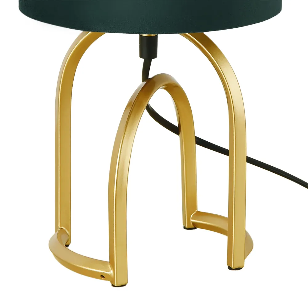 Applique étanche Lampe de table métal tissu synthétique 34 x 18 x 18 cm or vert foncé 03_0007404