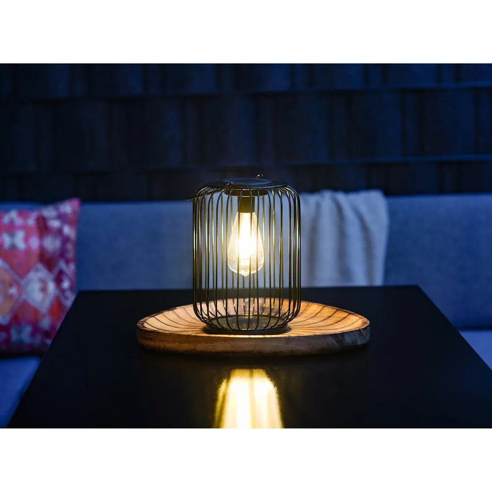 Bornes de jardin Lampe de table extérieure métal noir Z_SOLAR L19 cm LED INT 2X0,06W
