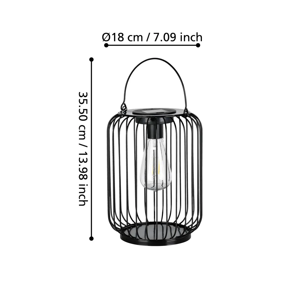 Bornes de jardin Lampe de table extérieure métal noir Z_SOLAR L19 cm LED INT 2X0,06W