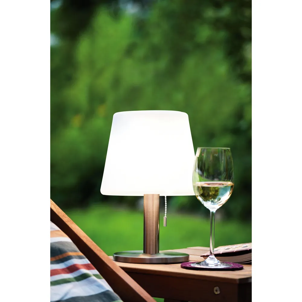 Lampe de table extérieure métal argenté Z_SOLAR LED INT 10X0,2W pour allée et terrasse