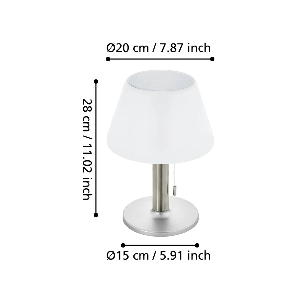 Lampe de table extérieure métal argenté Z_SOLAR LED INT 10X0,2W pour allée et terrasse