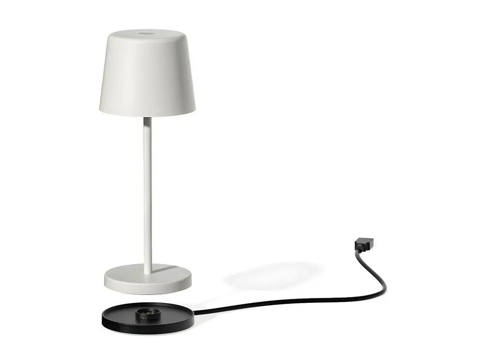 Portatif lampe de table KELLY MINI Blanc aluminium H22cm Résistant au gel