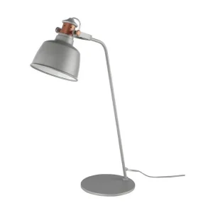 ANGEL CERDA Lampe de table en acier époxy gris et détails en cuivré foncé