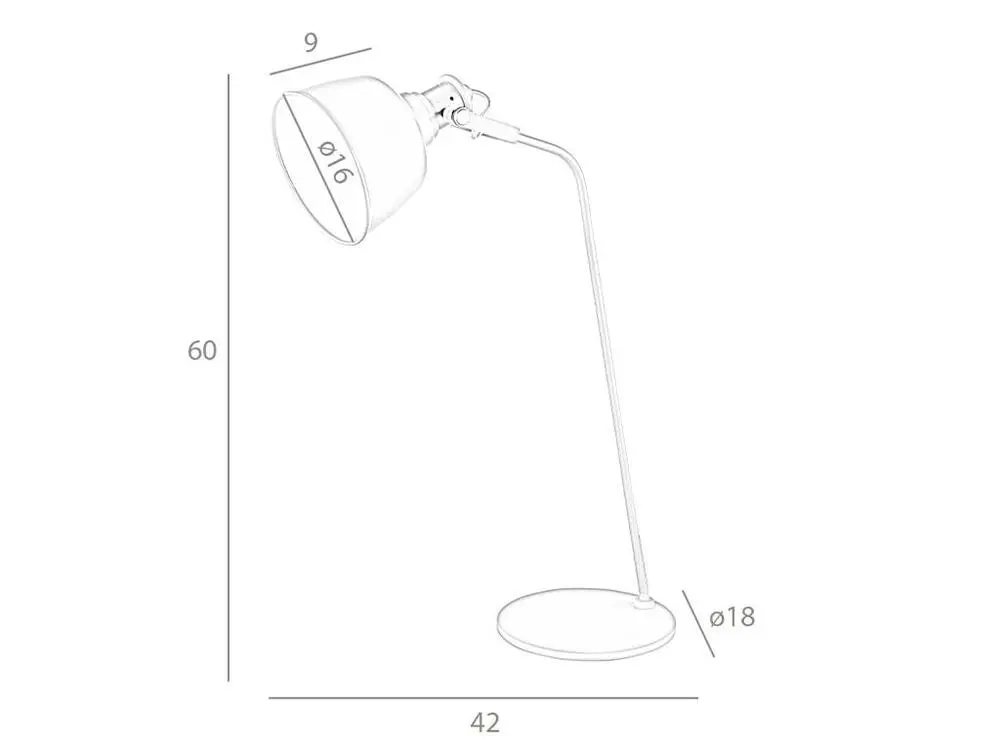 ANGEL CERDA Lampe de table en acier époxy gris et détails en cuivré foncé