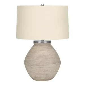éClairage - Lampe De Table 25"H BéTon CrèMe / Abat-Jour Sable