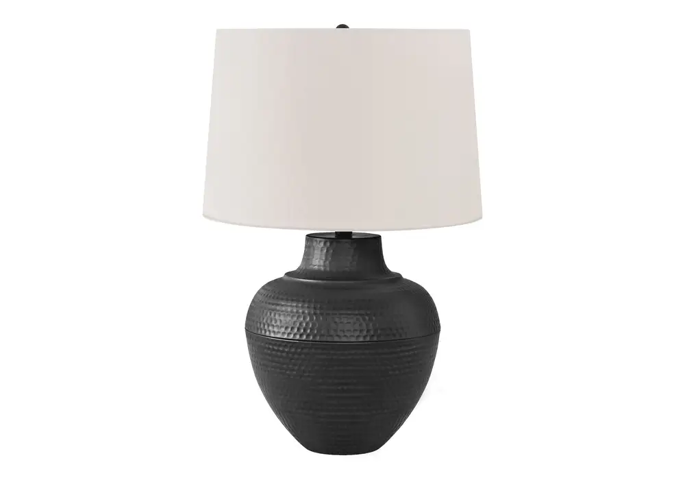 éClairage - Lampe De Table 26"H MéTal Noir / Abat-Jour Ivoire avec Abat-Jour Inclus