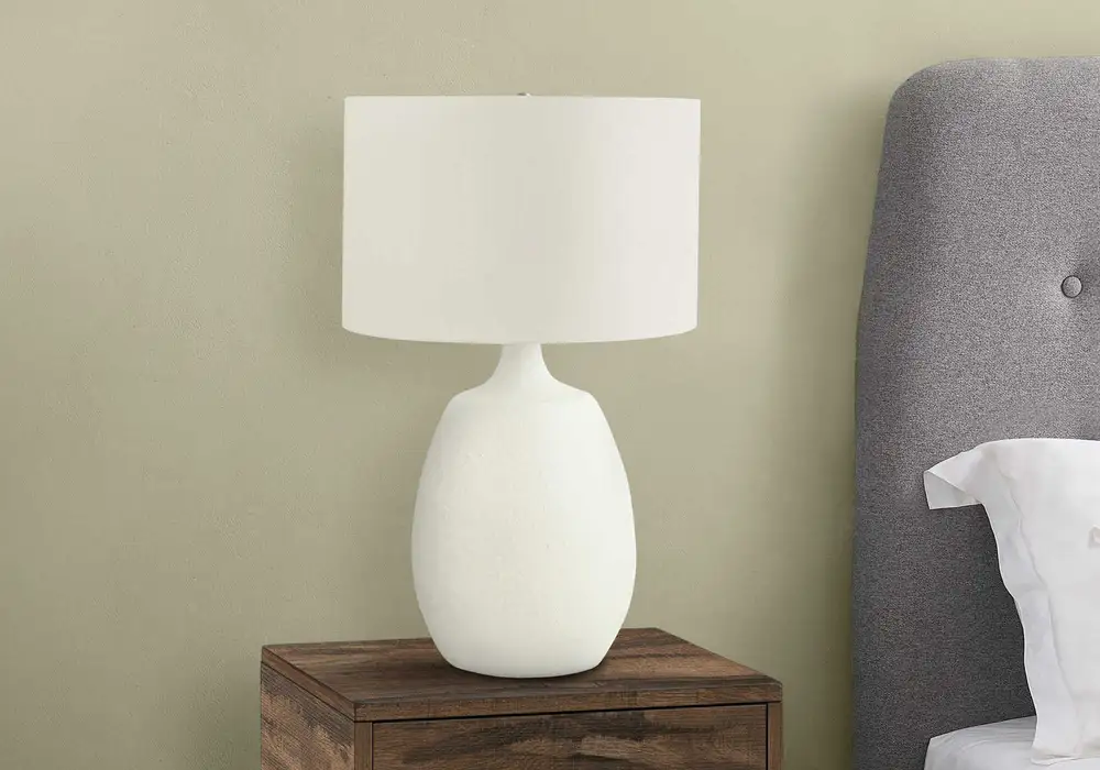 éClairage - Lampe De Table 26"H RéSine CrèMe / Abat-Jour Ivoire avec variateur d'intensité