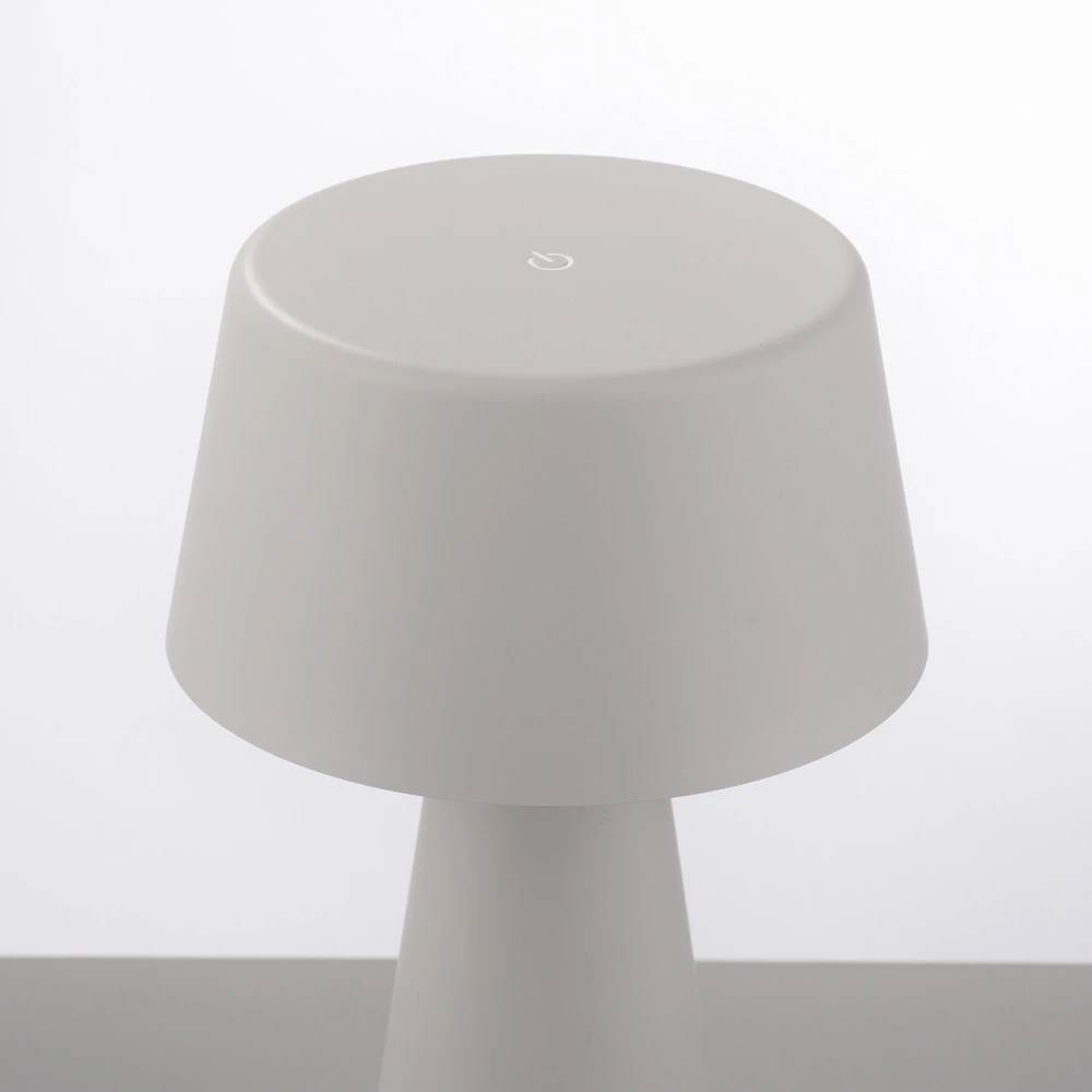 JUST LIGHT. Lampe de table LED à autonomie renouvelable Abera blanc Plastique IP54