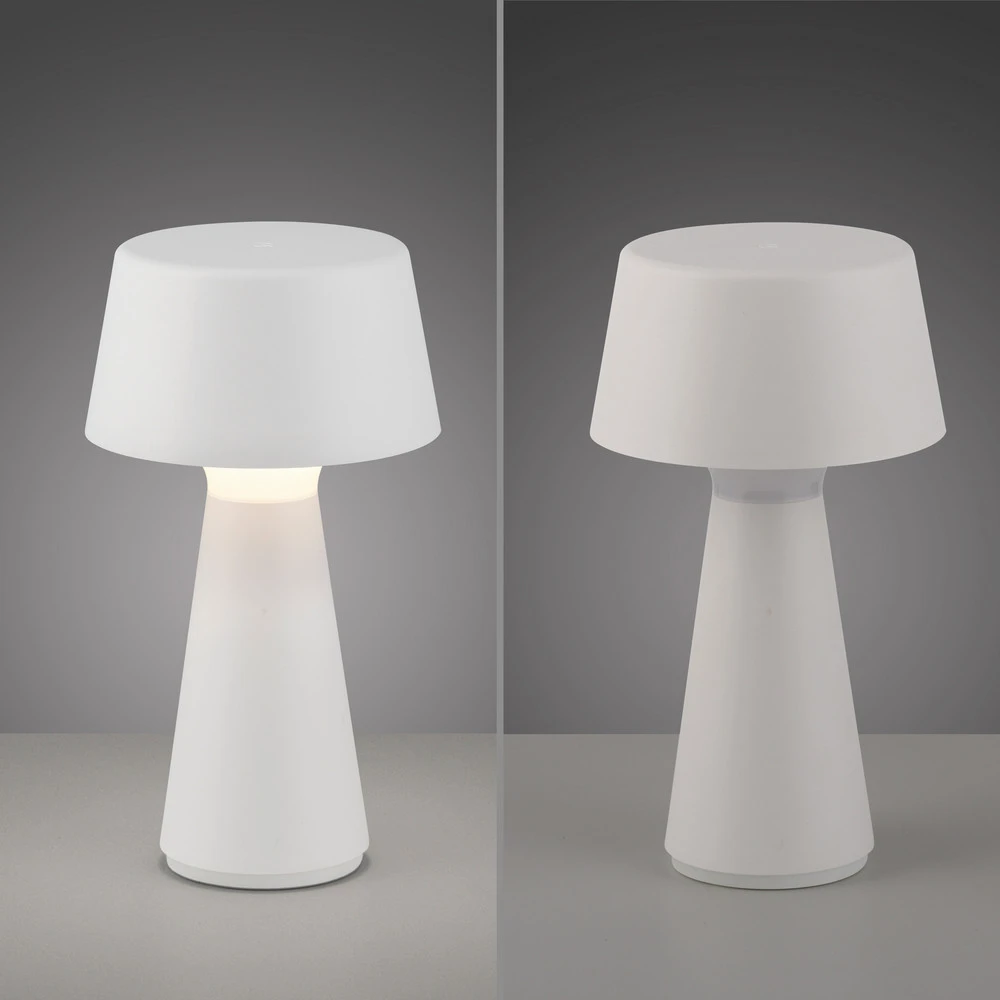 JUST LIGHT. Lampe de table LED à autonomie renouvelable Abera blanc Plastique IP54