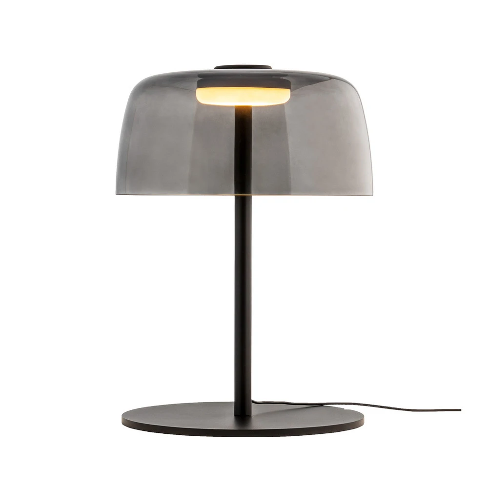 Lampe de chevet LEDS-C4 Lampe de table LED Levels, Ø 32 cm, noir, verre, CCT