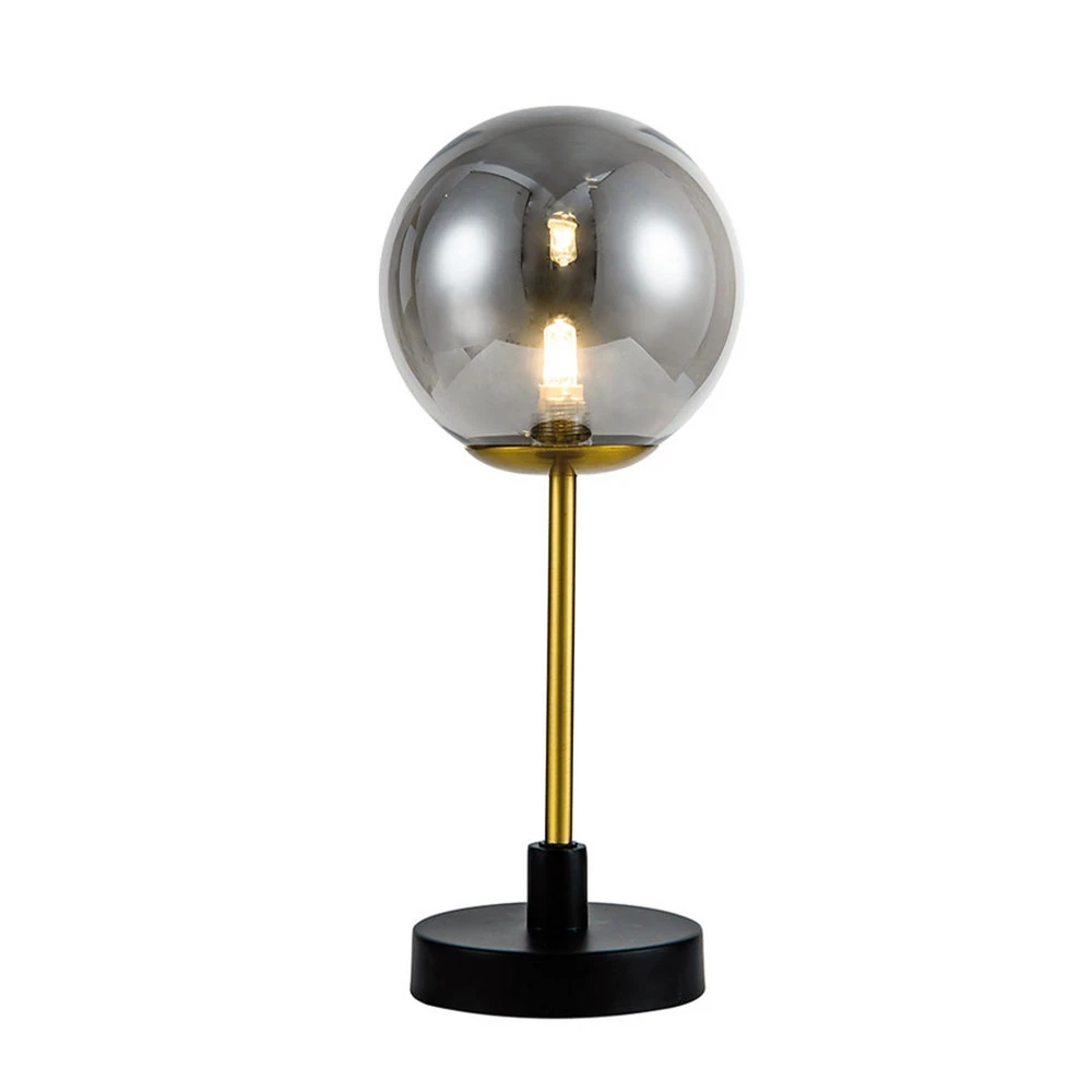 Lampe à poser Fiore avec abat-jour en verre en lin naturel