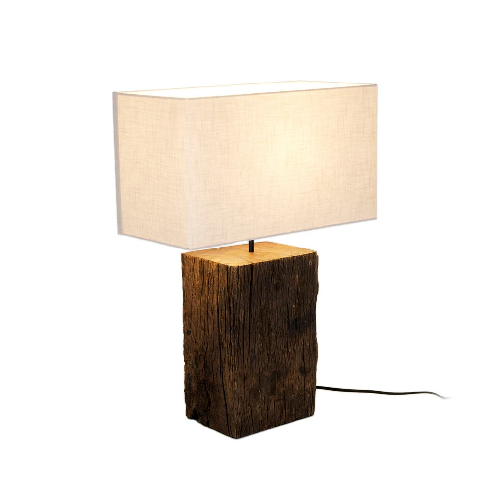 Lampe à poser Montecristo, couleur bois/beige, hauteur 59 cm, bois avec douille E27
