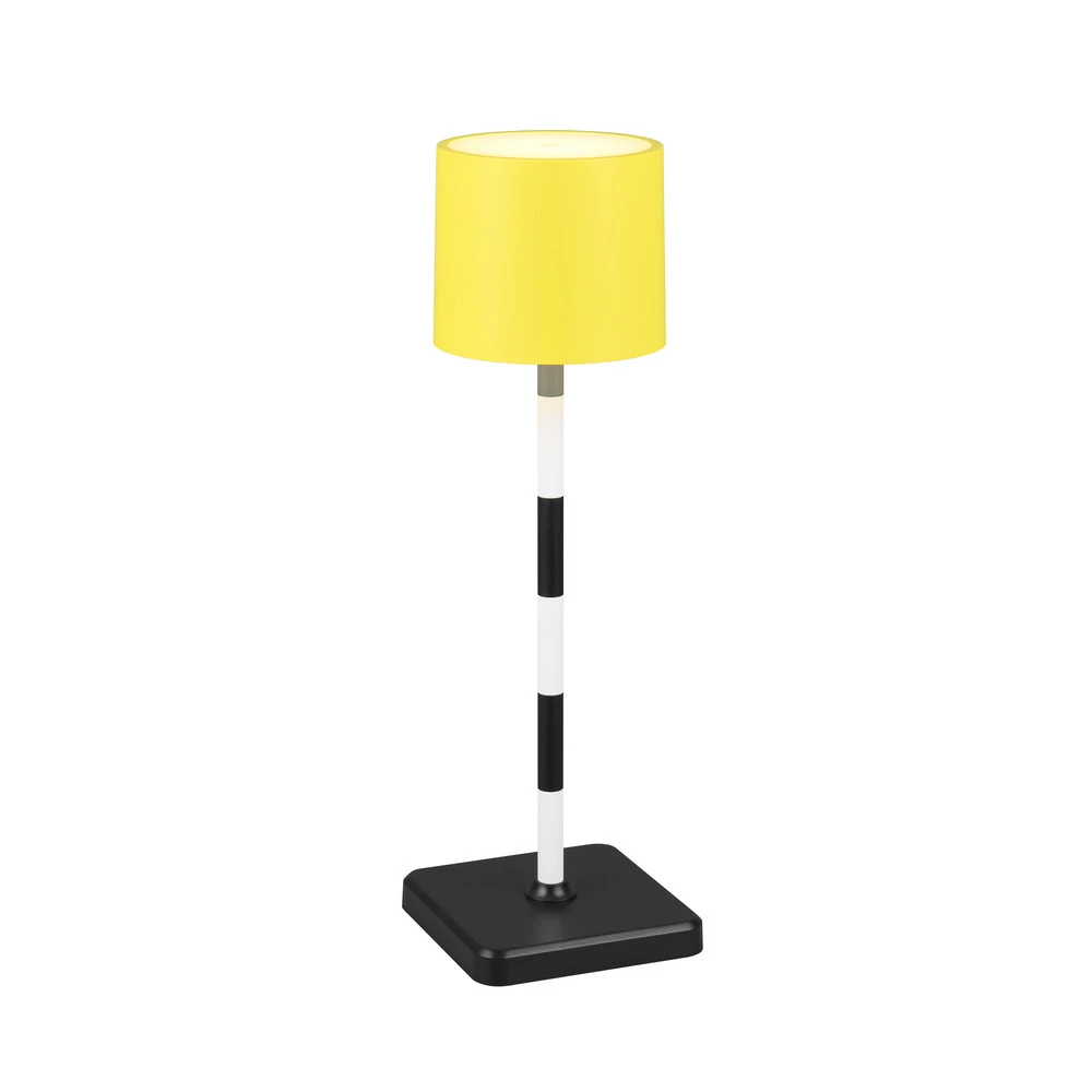 Lampe de table LED à autonomie renouvelable Fernandez, jaune, IP54, CCT, intensité (Certifié CE)