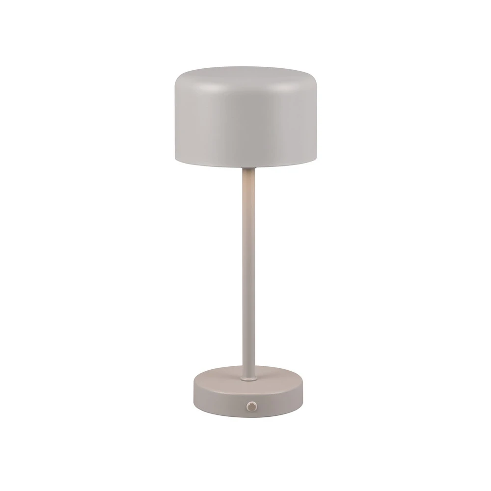 Lampe de table LED à autonomie renouvelable Jeff, gris, hauteur 30 cm, métal