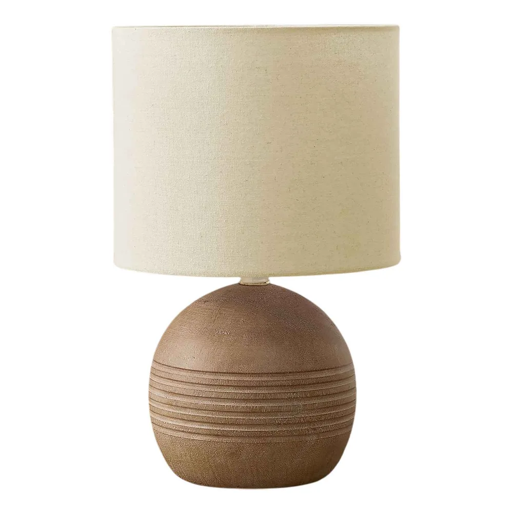 Lampe de table en résine avec abat-jour, 15'' (brun et chamois