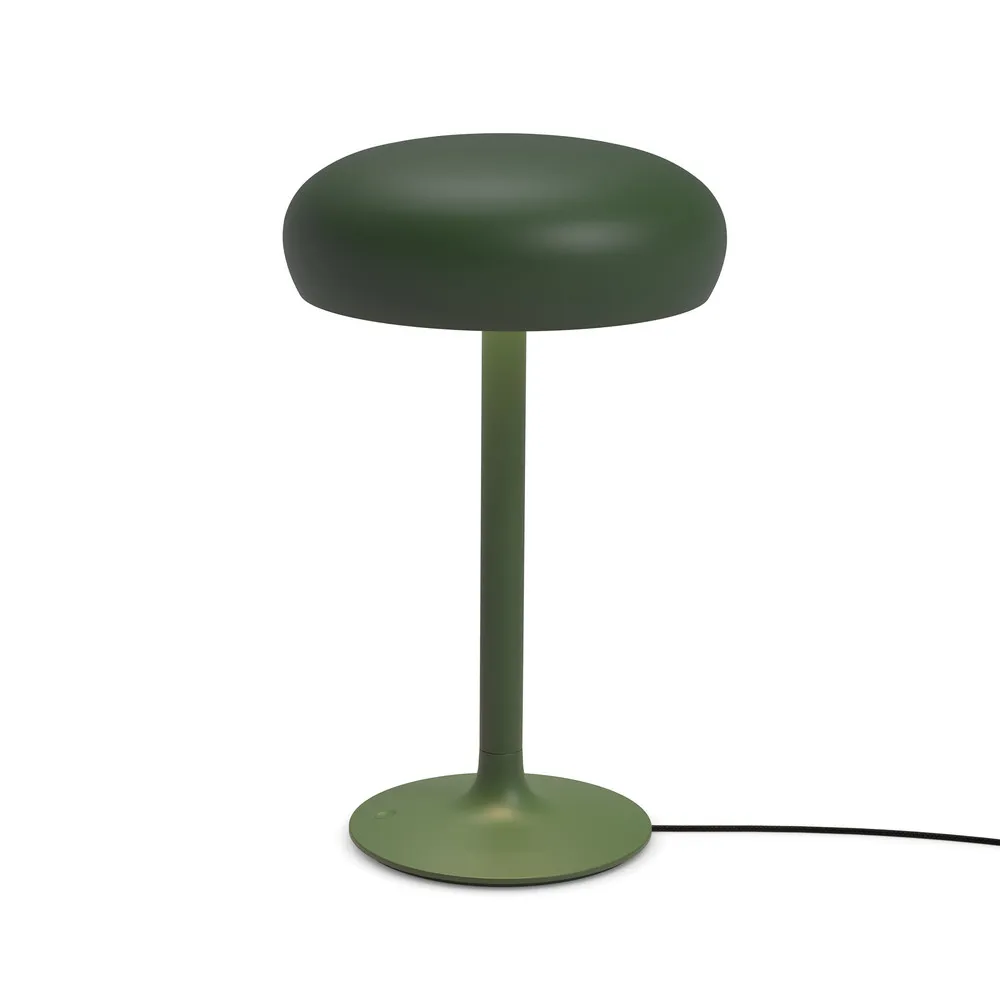 Socle en bois massif EVA Solo lampe de table LED Emendo, vert, intensité variable