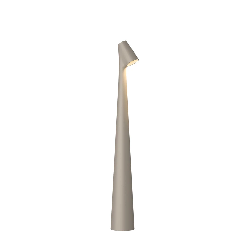 Socle en bois massif Vibia Africa LED lampe de table hauteur 40cm beige ténébreux