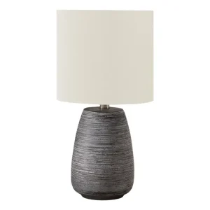 Suspension à abat-jour éClairage - Lampe De Table 19"H CéRamique Gris / Abat-Jour Ivoire