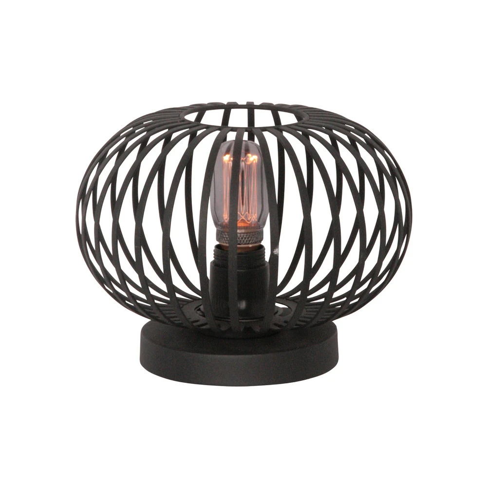 Suspension à abat-jour Lampe de table Aglio, Ø 25 cm, noir, métal