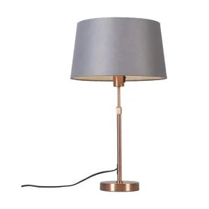 Suspension à trois bras Lampe de table en cuivre avec abat-jour gris 35 cm réglable - Parte