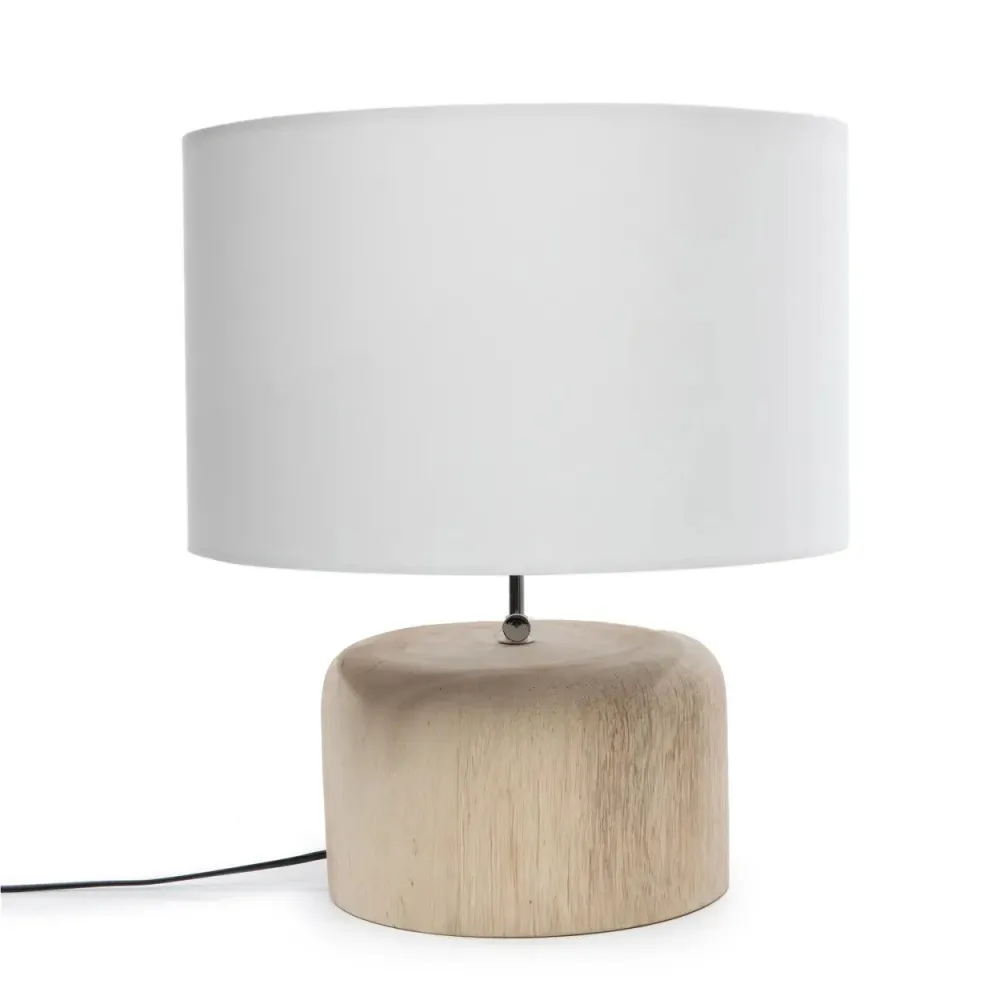 Teak Wood Table Lamp Base - Natural