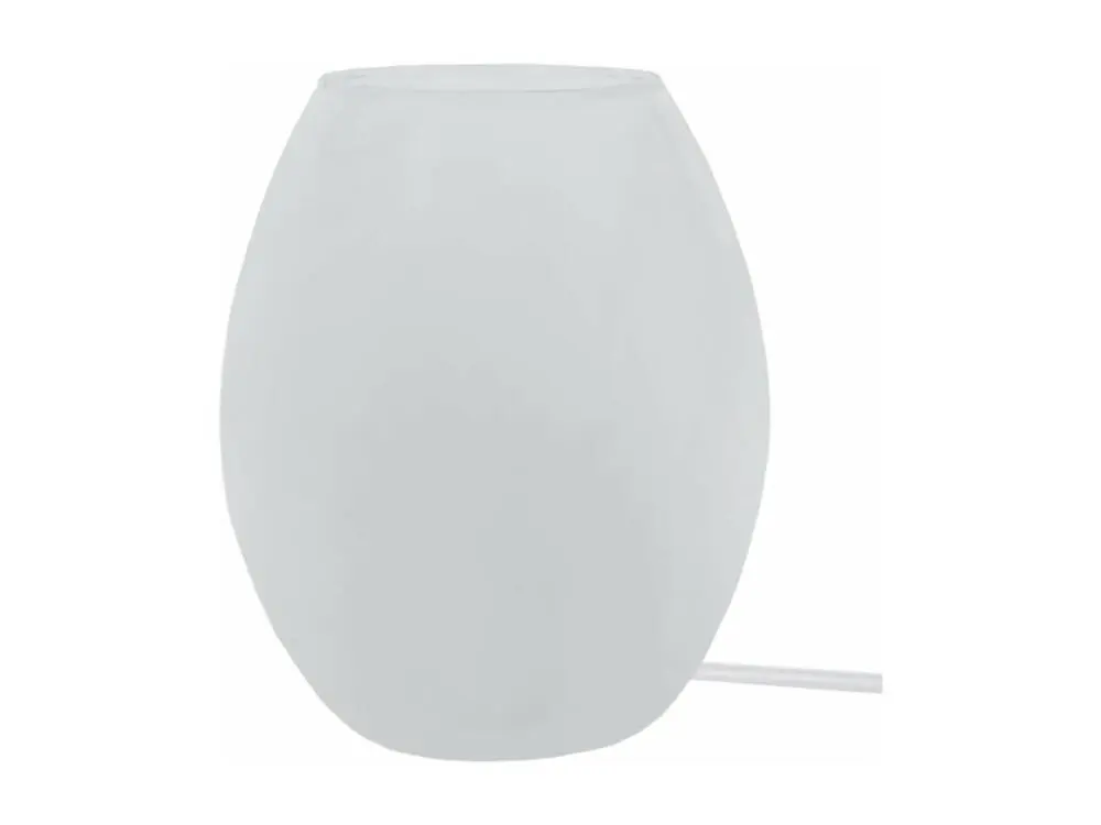 Lampe de chevet verre ovale ivoire 16 cm. à fixation clip