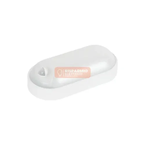 PLAFONIERA LED OVALE 15W IP65 CCT CON SENSORE PIR