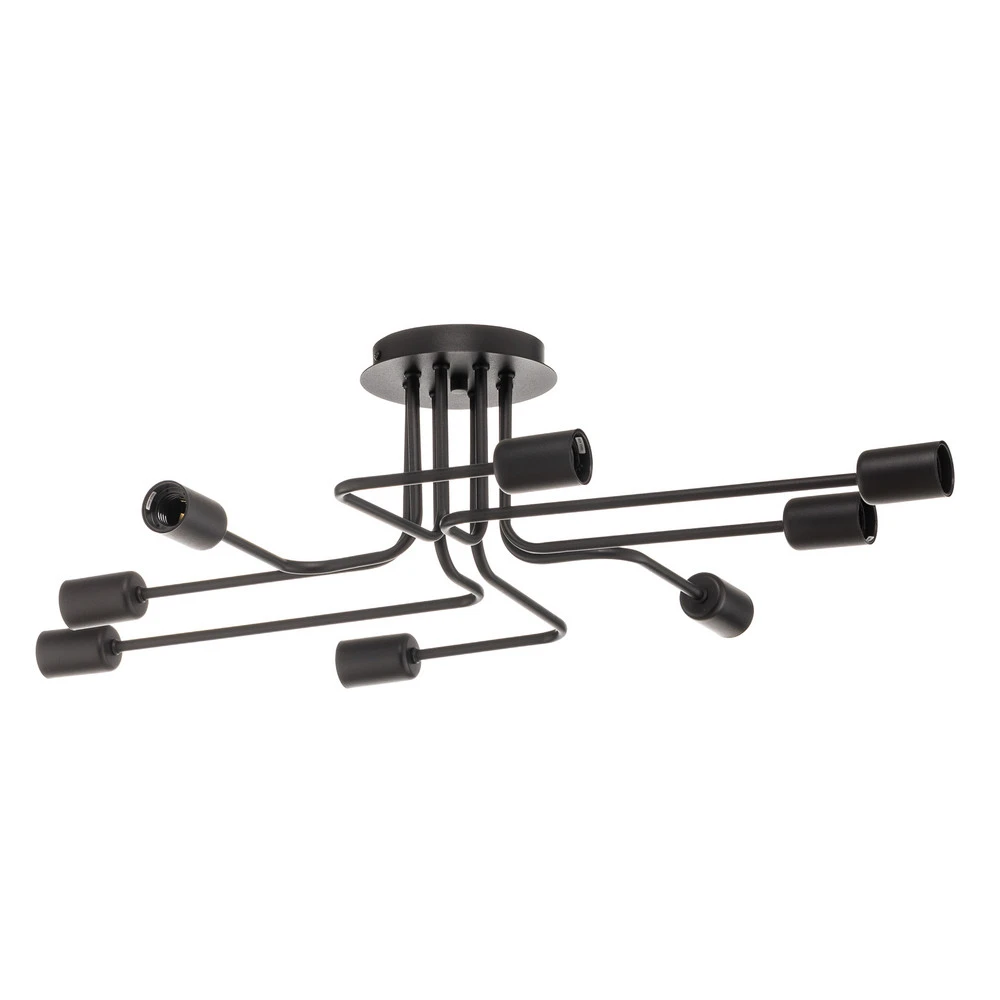 Plafonnier Atol à huit lampes, noir | Garantie 2 Ans