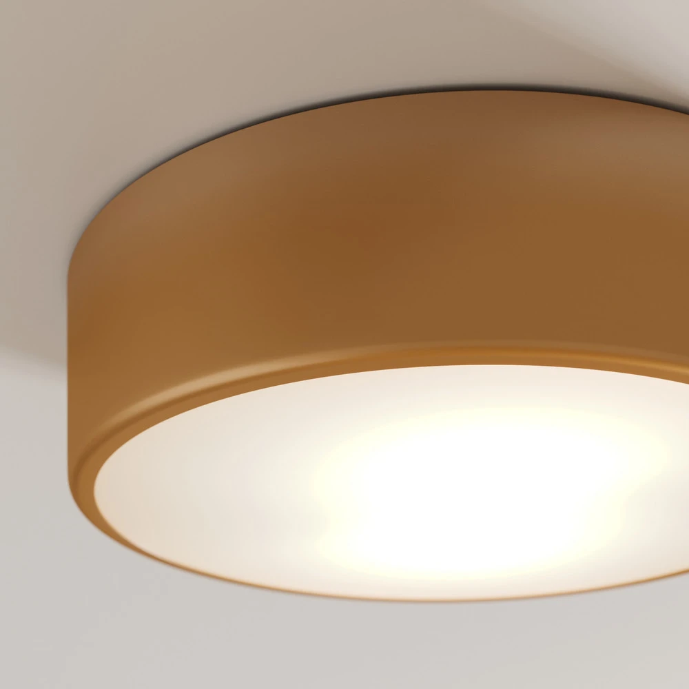 Plafonnier Cleo, Ø 30 cm, IP20, doré, métal, E27 pour entrée et couloir