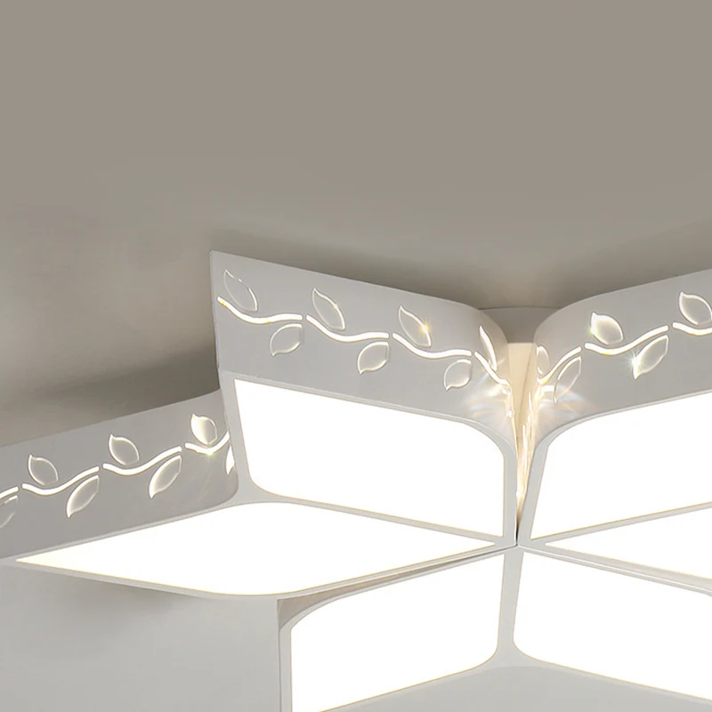 Plafonnier LED contemporain en forme d'étoile à six angles en métal pour salle de soins infirmiers, finition blanche