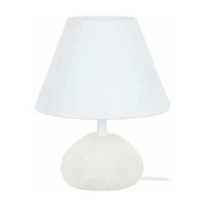 RACHEL - Lampe de chevet ovale bois blanc d'ivoire | Garantie 2 Ans