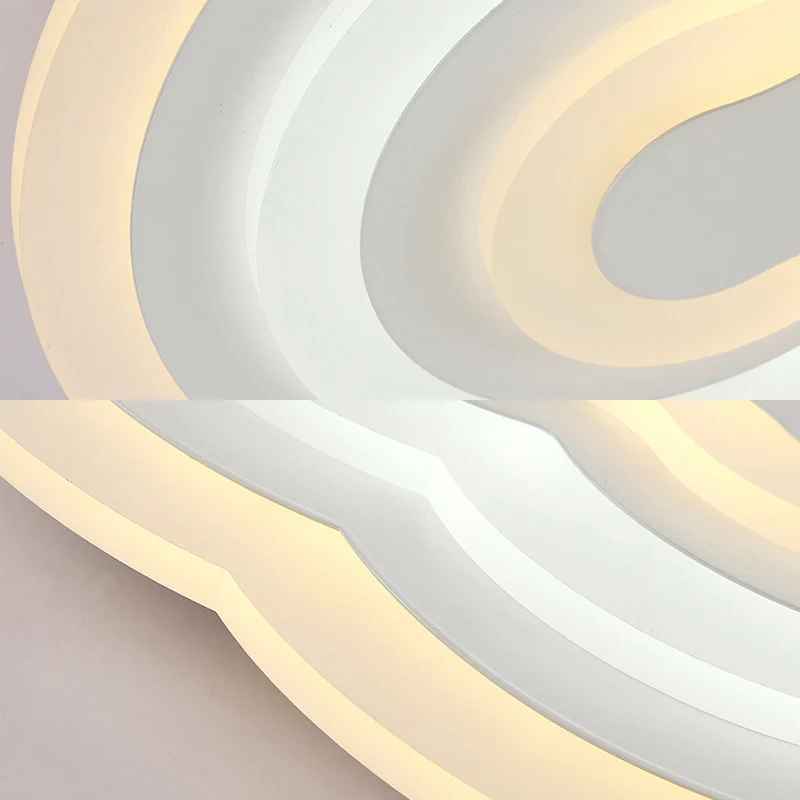 15"/18"/23,5" W Acryl Cloud Flush Light Minimalistische weiße LED-Innenleuchte mit warmem/weißem Licht en multicolore