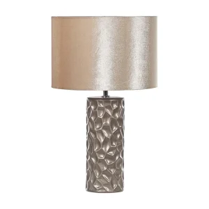 Lampe à poser en céramique doré et chamois SANKURU