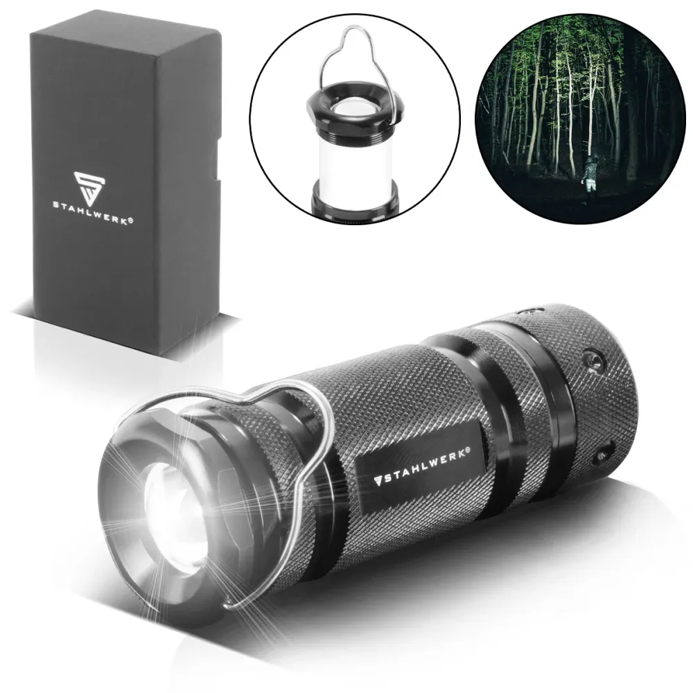 Étanche IPX8 Lampe de poche à LED en acier avec 6 modes, extensible 360 ° Télescopique Tablet lumière / lumière LED / Li...