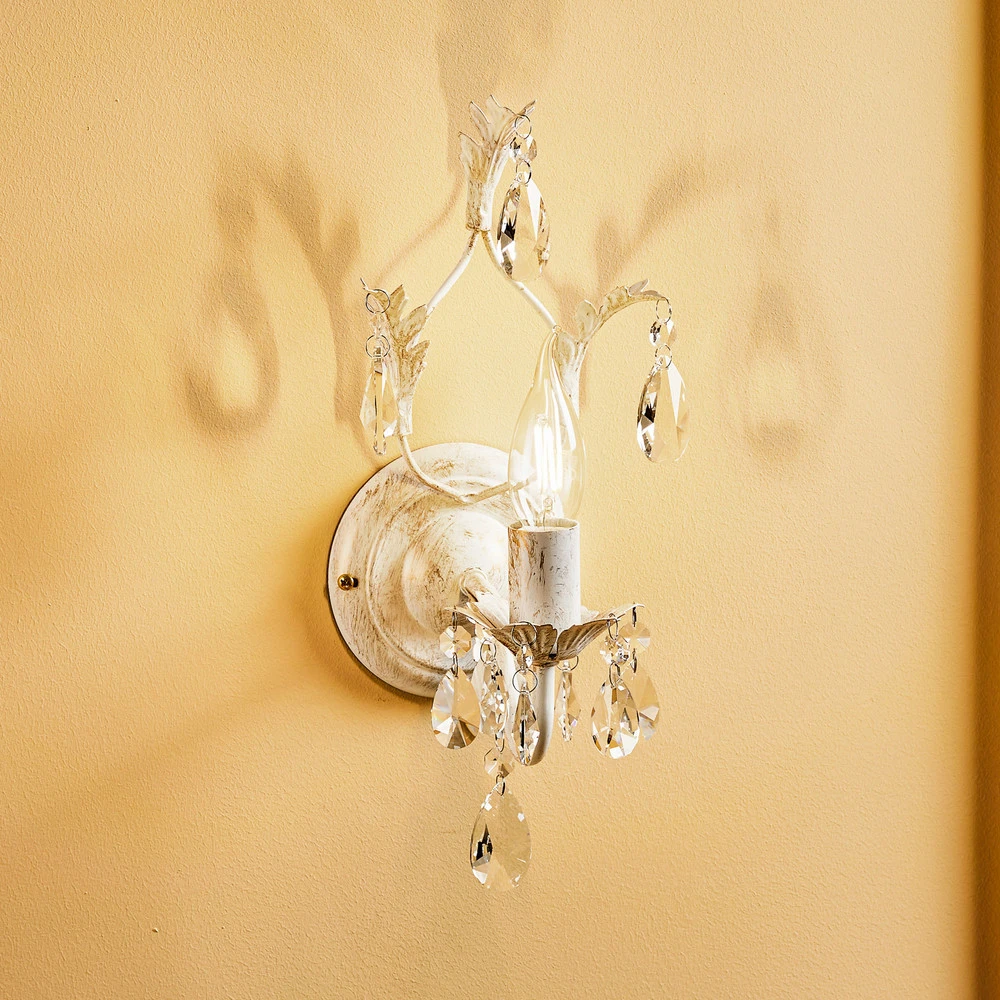 Applique cristal Teresa, ivoire, à une lampe