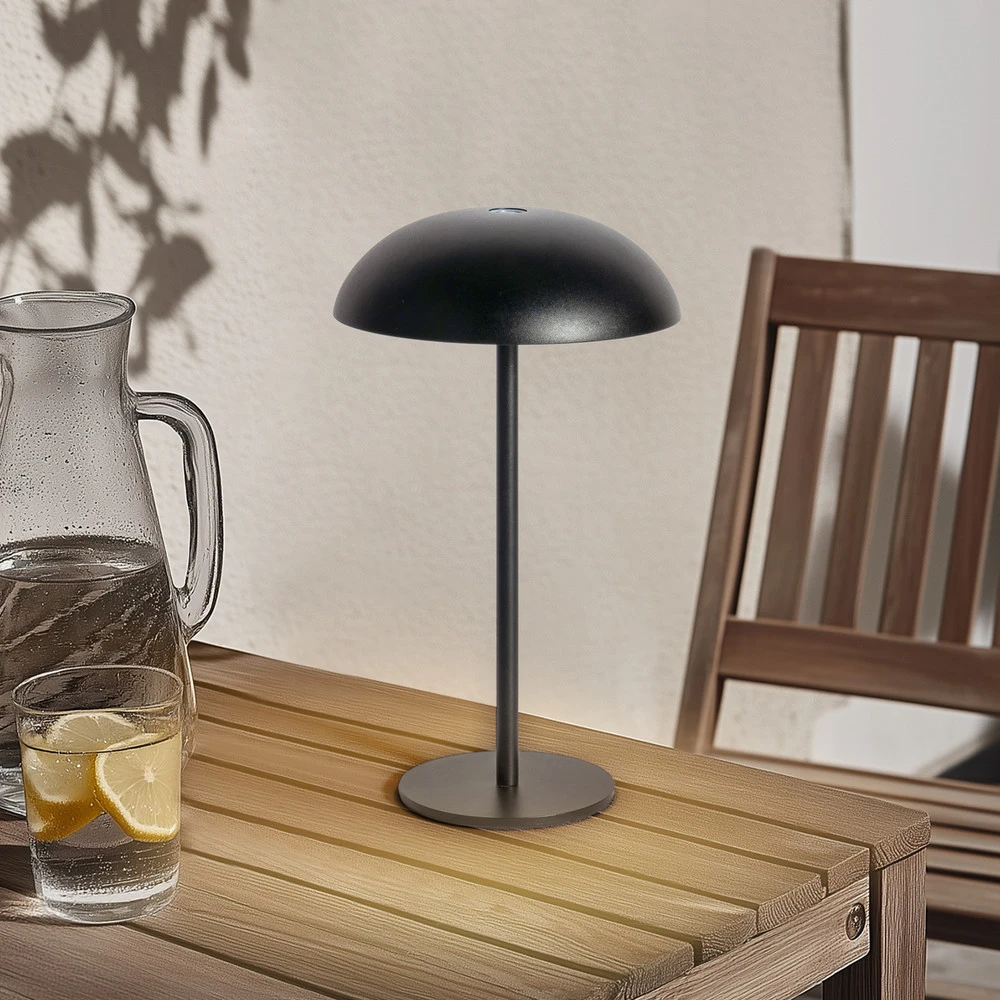Arcchio lampe de table LED à autonomie renouvelable Thenra, noir, support mural