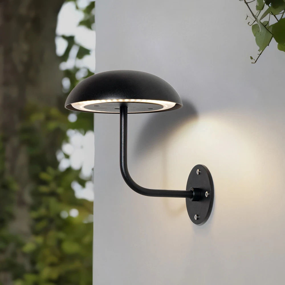 Arcchio lampe de table LED à autonomie renouvelable Thenra, noir, support mural