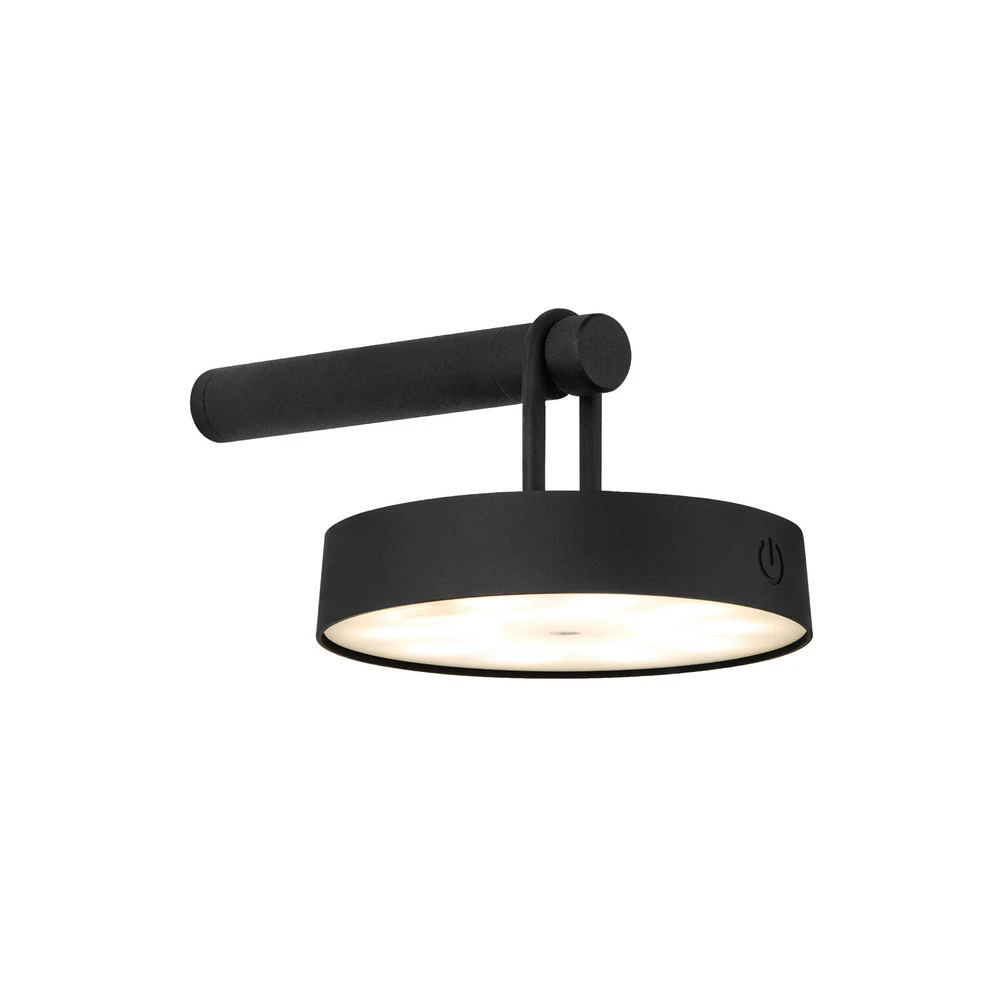 JUST LIGHT. Applique murale LED à autonomie renouvelable Arma, noir Plastique IP44