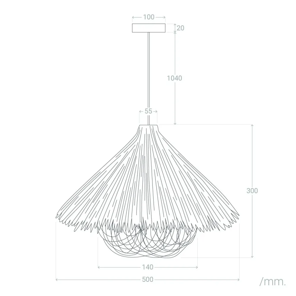 Lampe en rotin Shiyan avec éclairage LED intégré pour suspendre