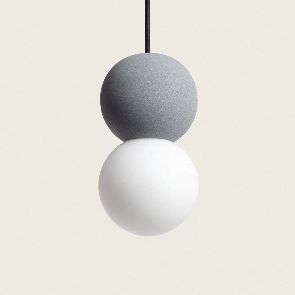 Lampe suspendue en ciment Pearl Delya avec éclairage LED intégré