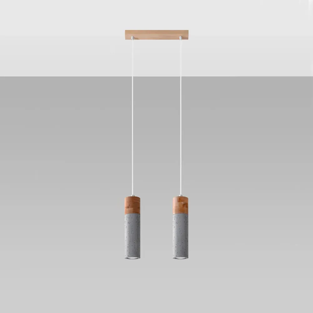 Lampe suspendue Zane 2 SOLLUX en béton avec éclairage à LED
