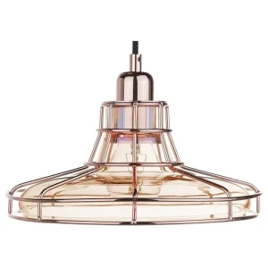 Lampe suspension cuivré en verre TORRE