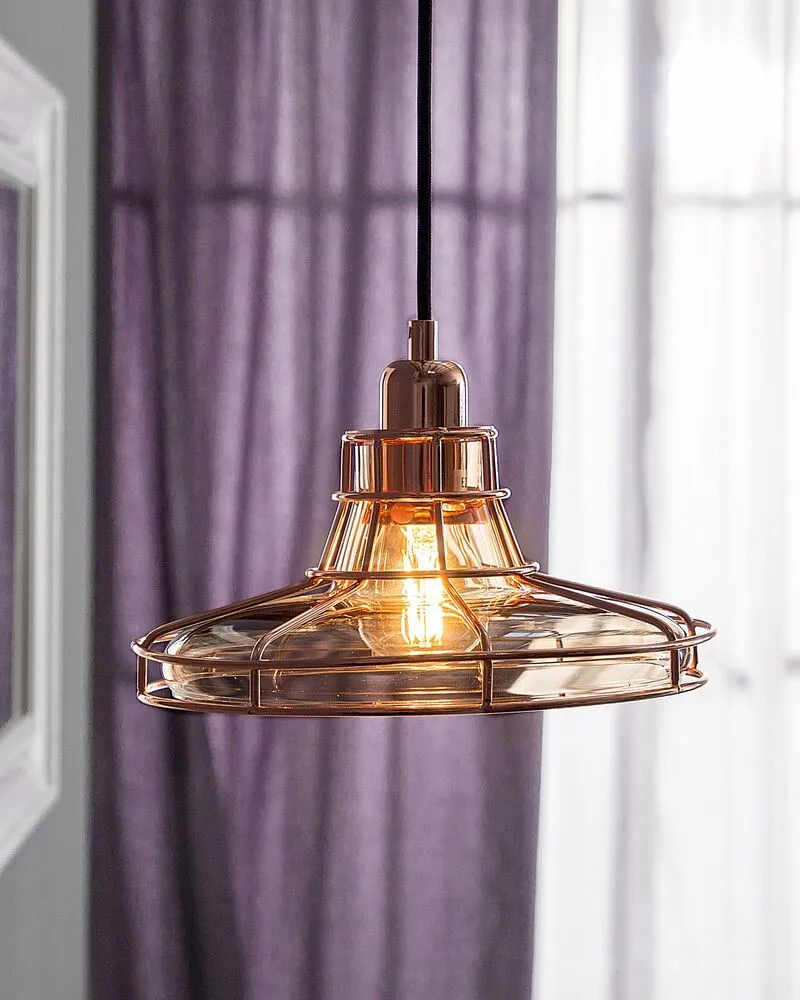 Lampe suspension cuivré en verre TORRE
