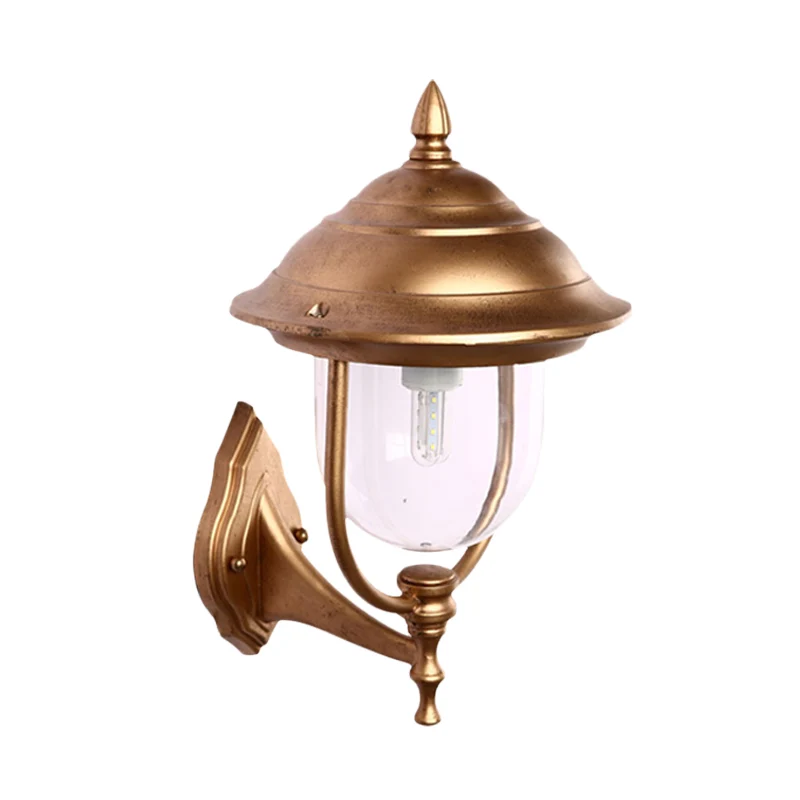 Lodges Urn Applique murale métallique à 1 ampoule en noir/laiton avec abat-jour en verre clair