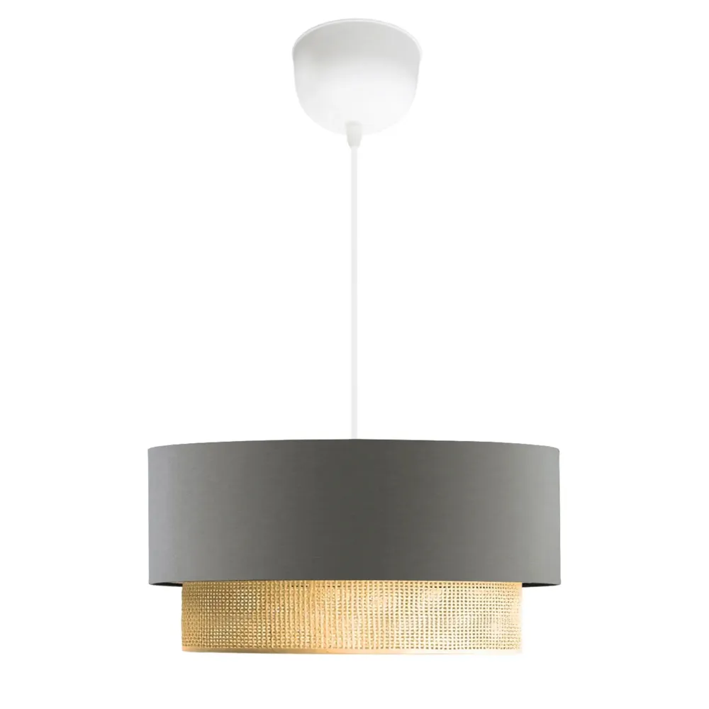 Lustre lampe lumière suspendu suspension E27 hauteur 70 cm gris / jaune 03_0007541
