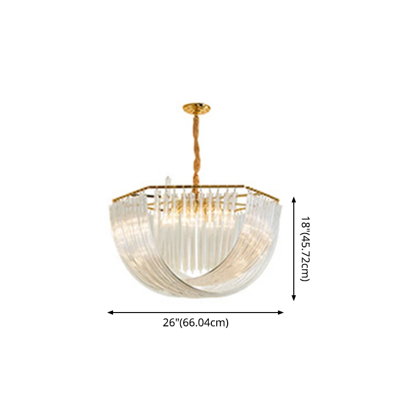 Lustre à pampilles à plusieurs niveaux en verre Voir à travers, lampes suspendues de Style cristal moderne pour salon avec...
